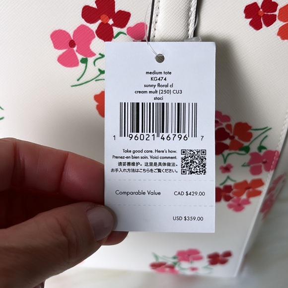 NWT💃Kate Spade Staci Sunny Floral Clusters Printed Medium Tote - Picture 10 of 10